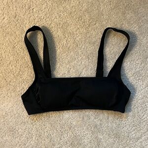 Xhilaration Black Ribbed Bikini Top S